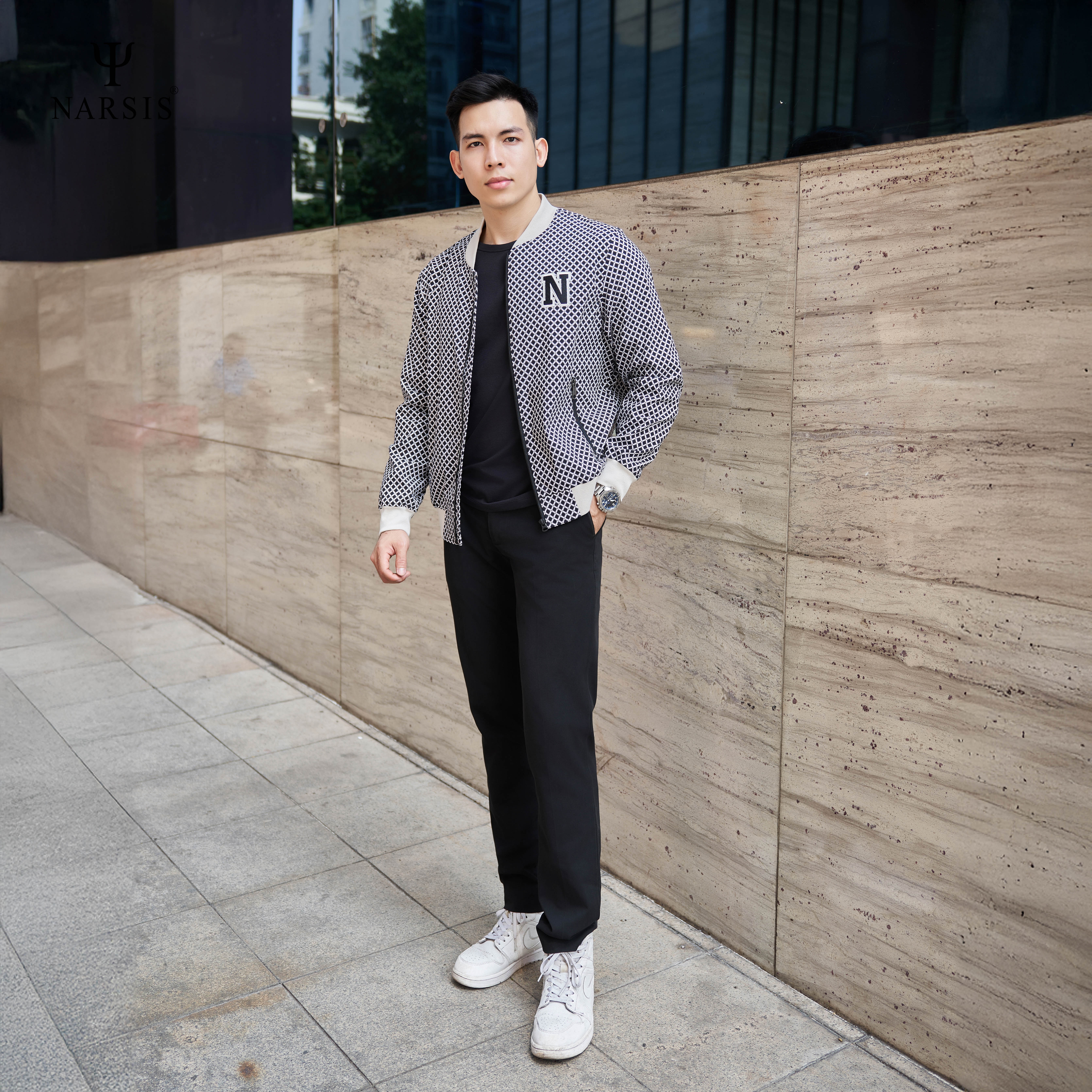 Áo khoác bomber nam Narsis D24035 dài tay, kiểu dáng trẻ trung, năng động._thumbnail_0