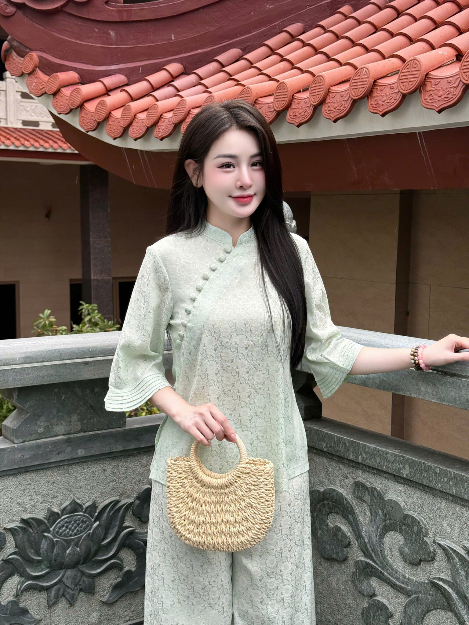 PP342 Pháp phục lễ chùa cao cấp Tinh Nhi tay xếp ly_thumbnail_8