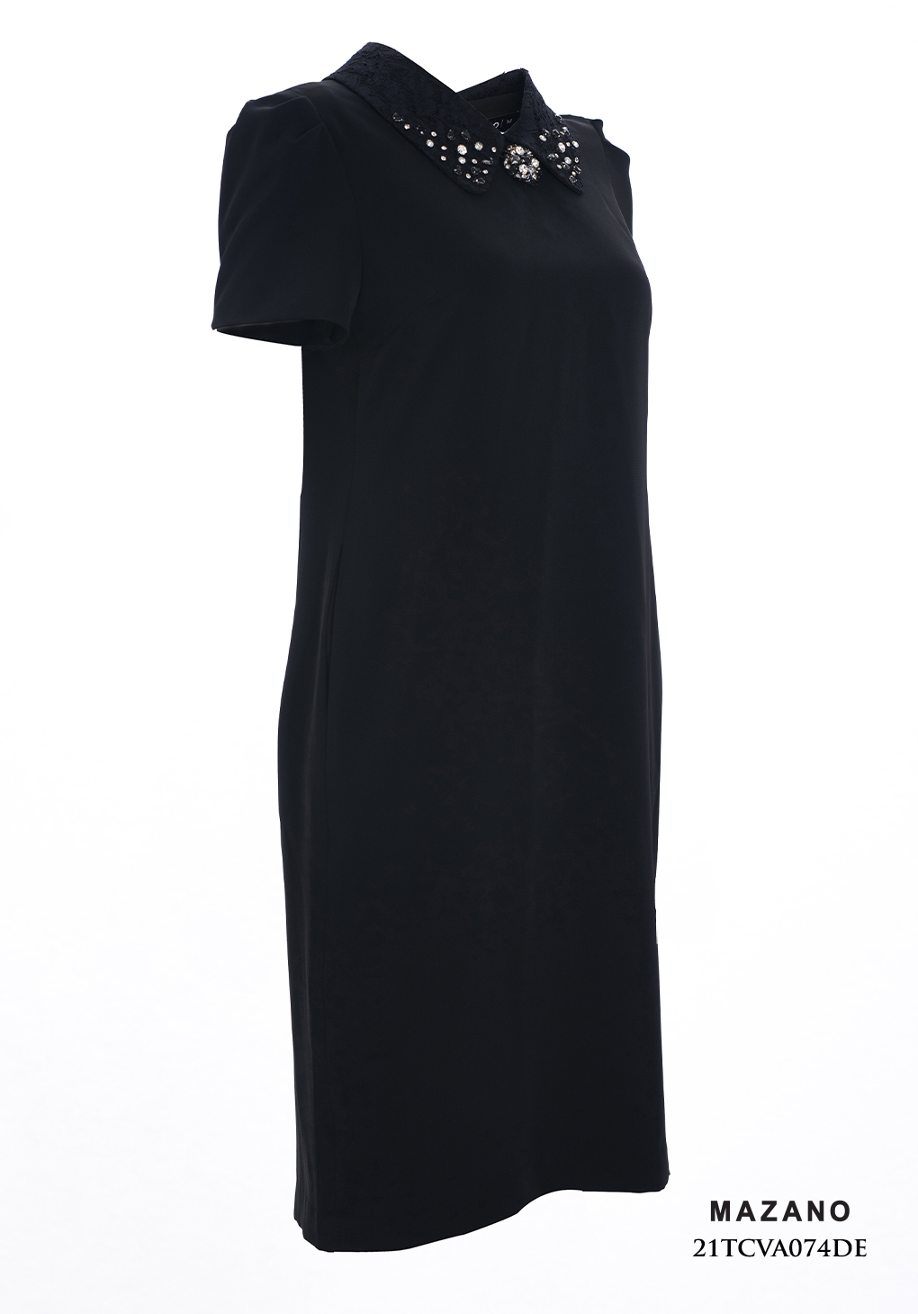 Váy suông đen tay bồng đính đá cách điệu_thumbnail_2