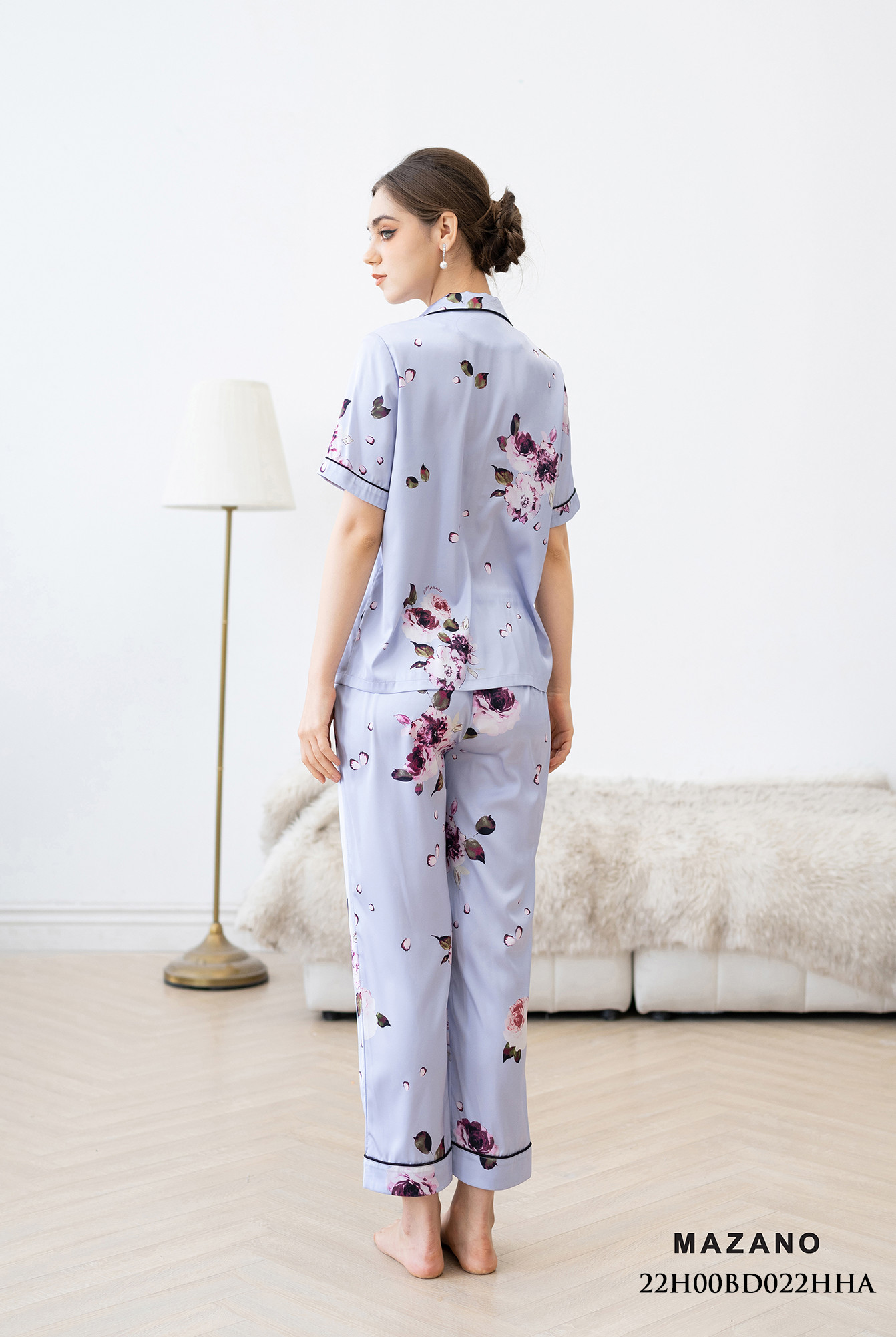 Bộ đồ họa tiết xanh tím họa tiết cộc tay_thumbnail_2