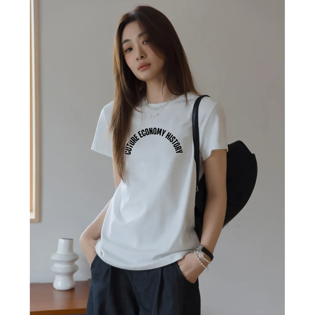 Áo thun form vừa basic in chữ 2527 Miucho Chic vải cotton mềm mại thoáng mát cổ tròn in typography_thumbnail_4