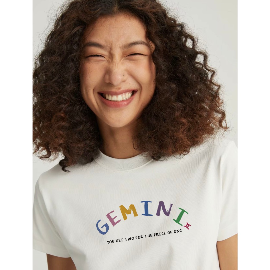 Áo baby tee ABD358 cung hoàng đạo Song Tử GEMINI Miucho cotton cổ tròn in typography_thumbnail_2