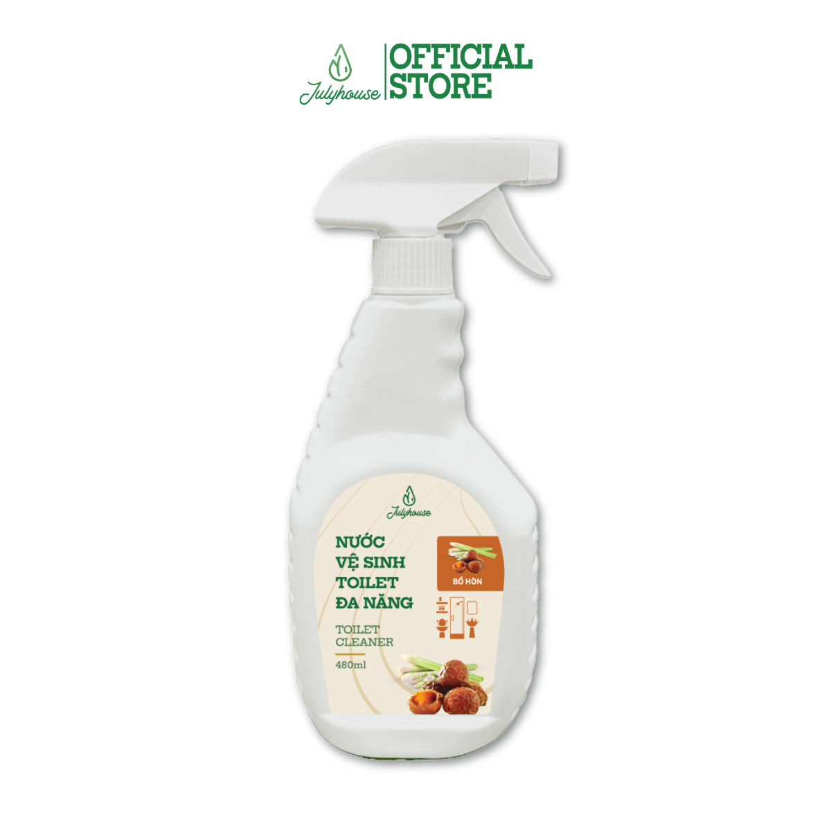 Nước vệ sinh toilet đa năng Bồ Hòn - Sả Chanh 480ml Julyhouse
