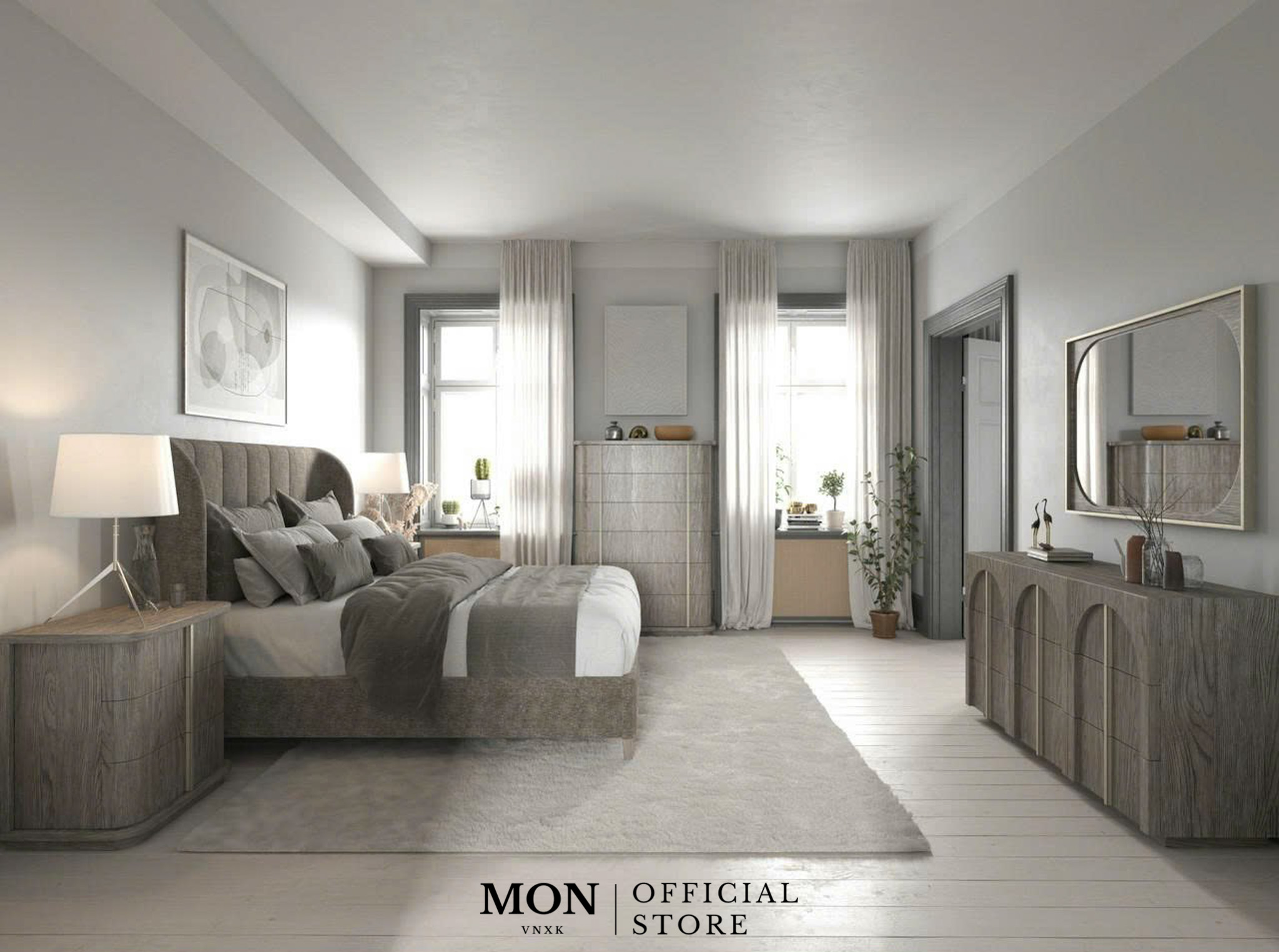 TỦ NGANG -KỆ VAULT ART Furniture Bedroom 9-Drawer Dresser