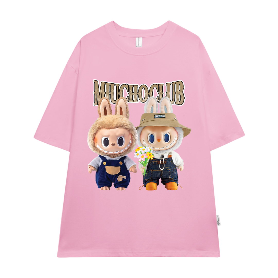 Áo phông labubu form rộng nhiều màu ATD1448 Miucho vải cotton cổ tròn in mix_thumbnail_10