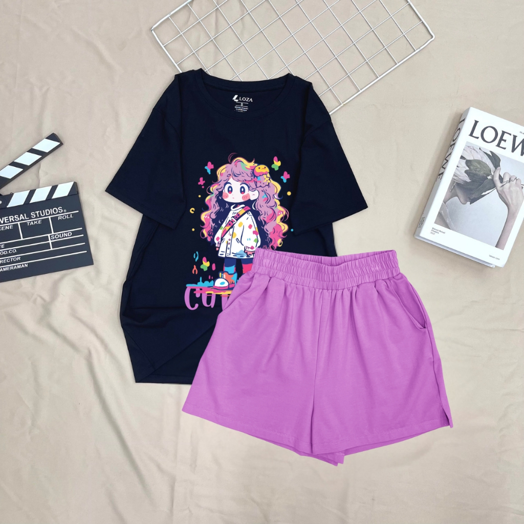 [Form rộng] Set đồ nữ mùa hè  in hình 'Cô Gái Cute Girl' - LOZA BP359-SB359_thumbnail_1