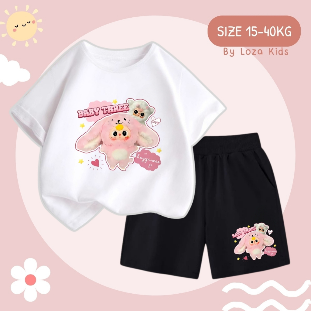 Đồ bộ bé gái in hình Baby Three - Loza Kids SB212