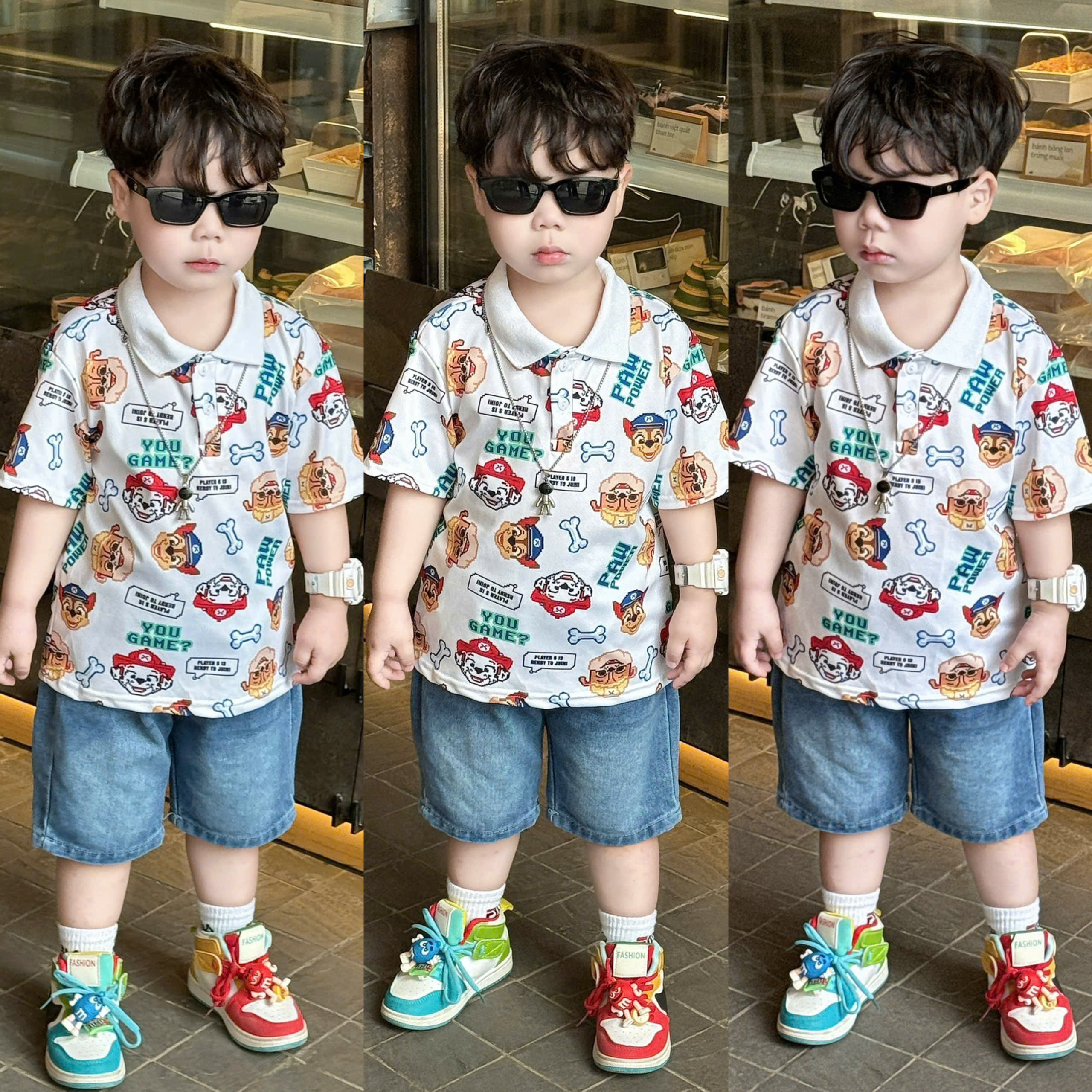 B77 BỘ POLO CHÓ XƯƠNG PAW POWER- A116.869