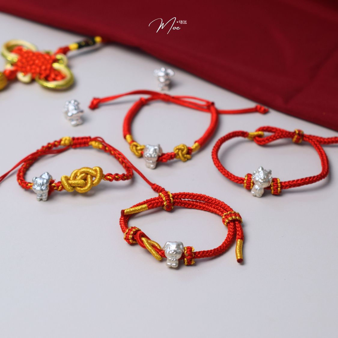 LT629 - Lắc tay chỉ đỏ mix charm bạc 12 con giáp (nhiều mẫu)_thumbnail_4