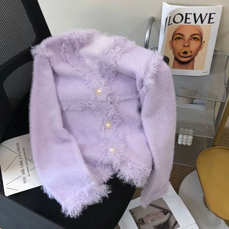 Áo len lông Tím - M17