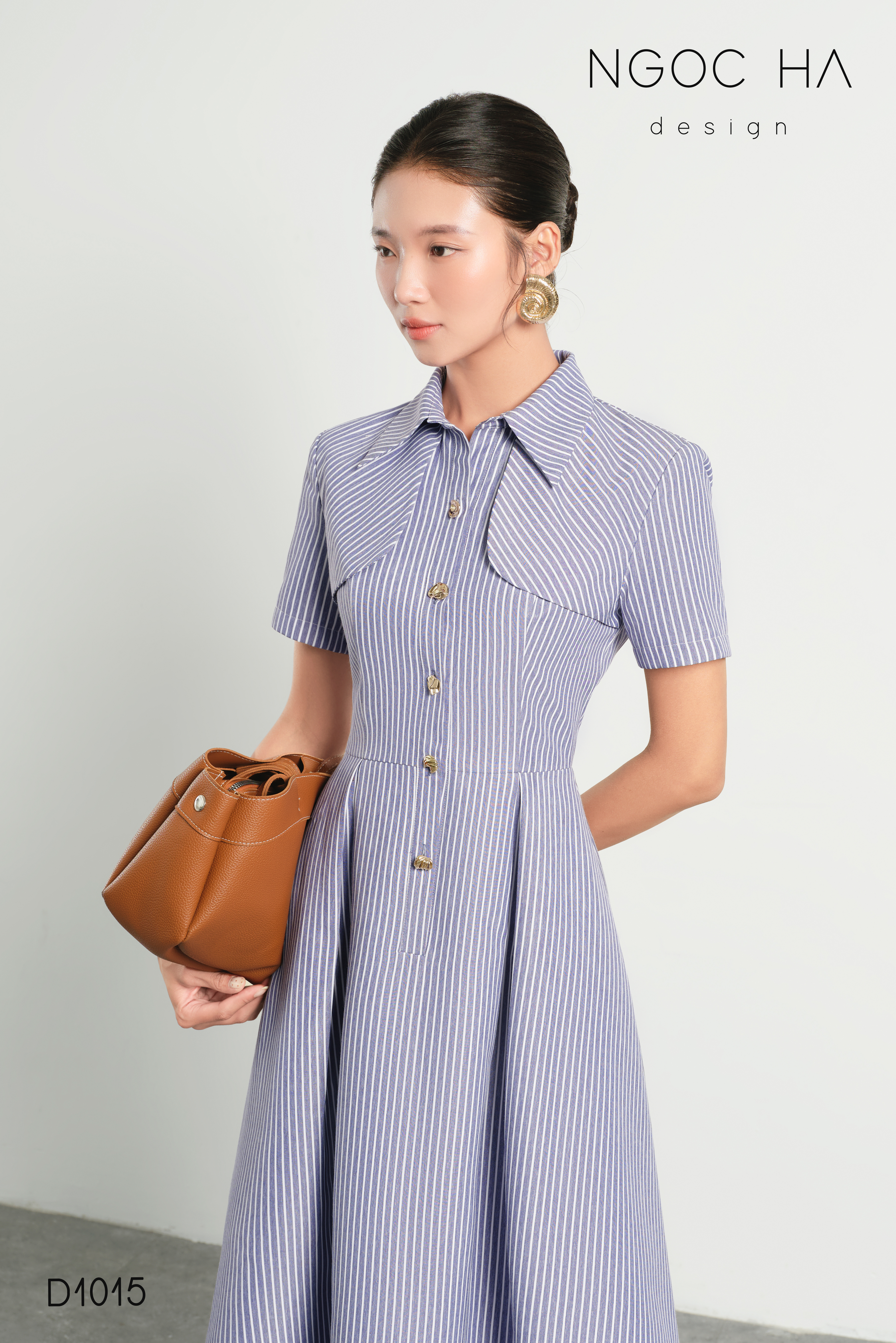 July Dress_ Đầm Sơ Mi Kẻ Sọc Xanh D1015_thumbnail_2