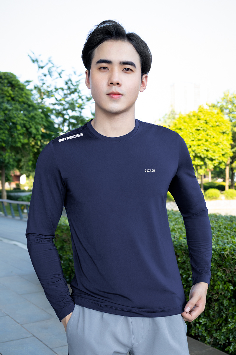 Áo Thun Nam Dài Tay Vải Thun Co Giãn 4 Chiều Cao Cấp GDT01_thumbnail_4