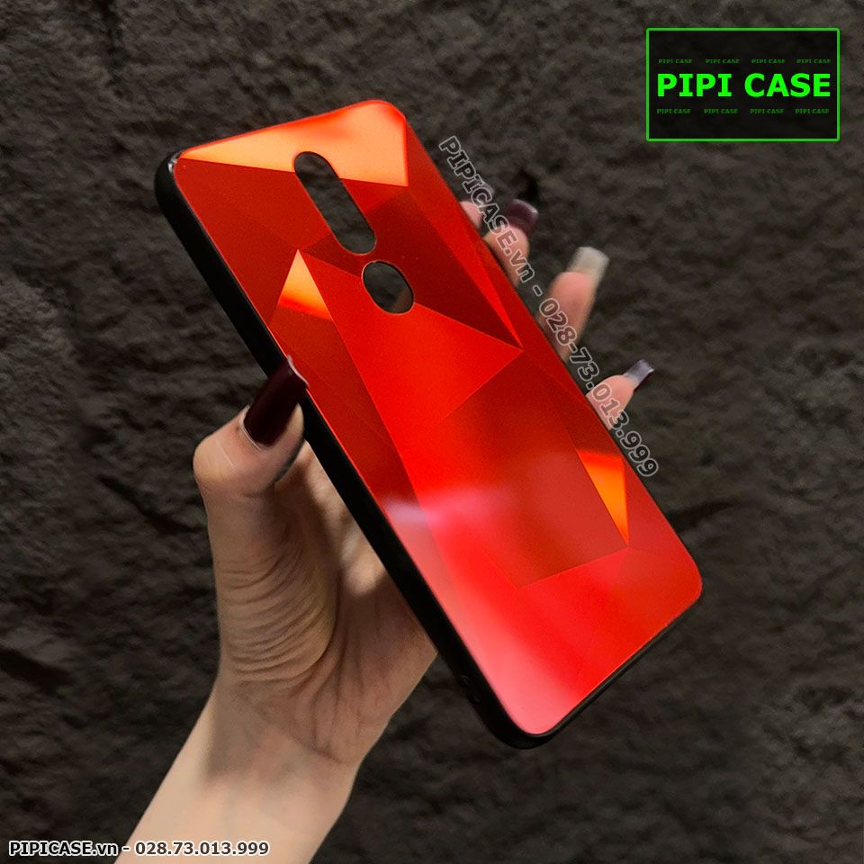 Ốp Lưng Oppo F11 Pro - Kim Cương 6D - Đỏ