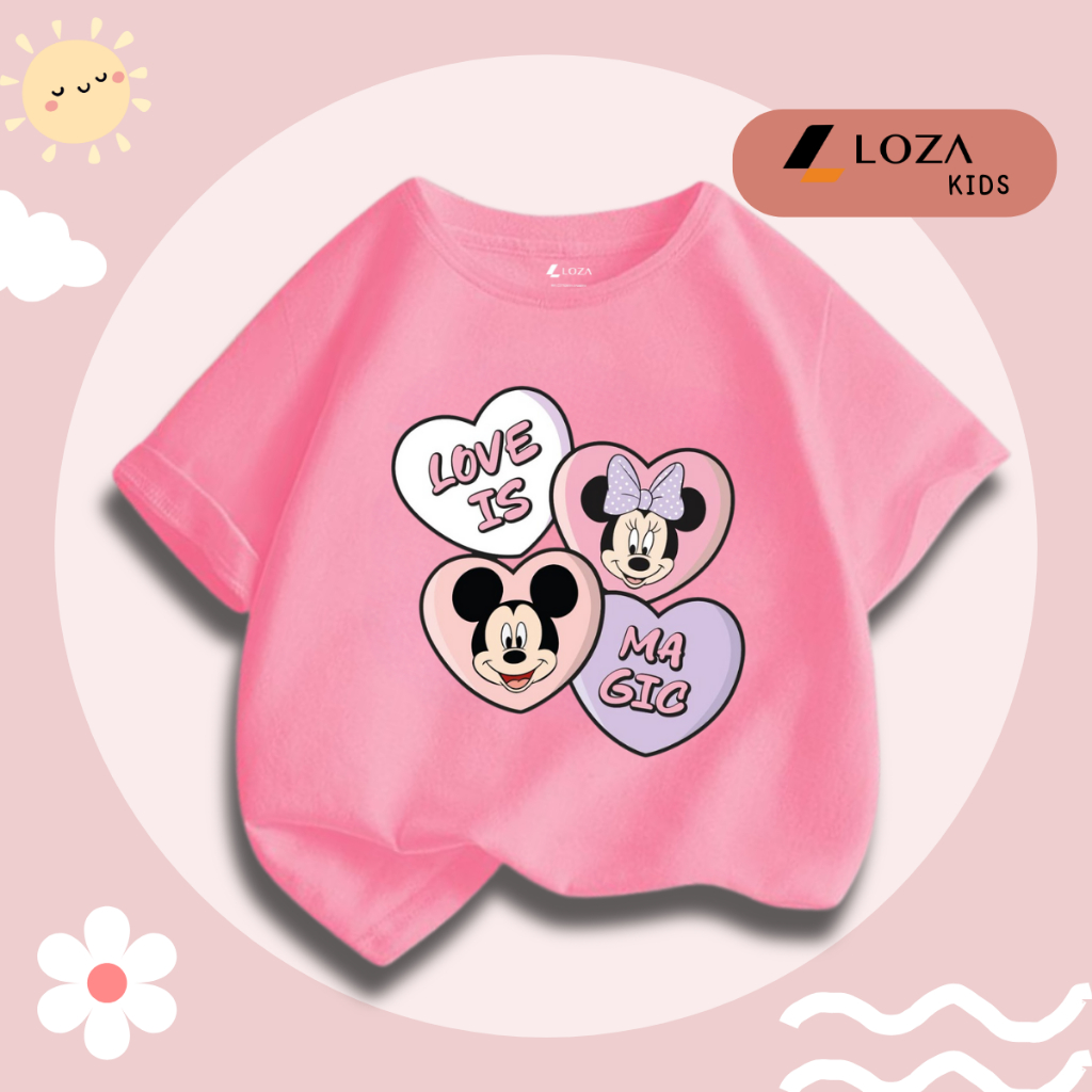 Áo thun bé gái in hình Mickey Vịt Donal - Loza Kids Mã CA005_thumbnail_14