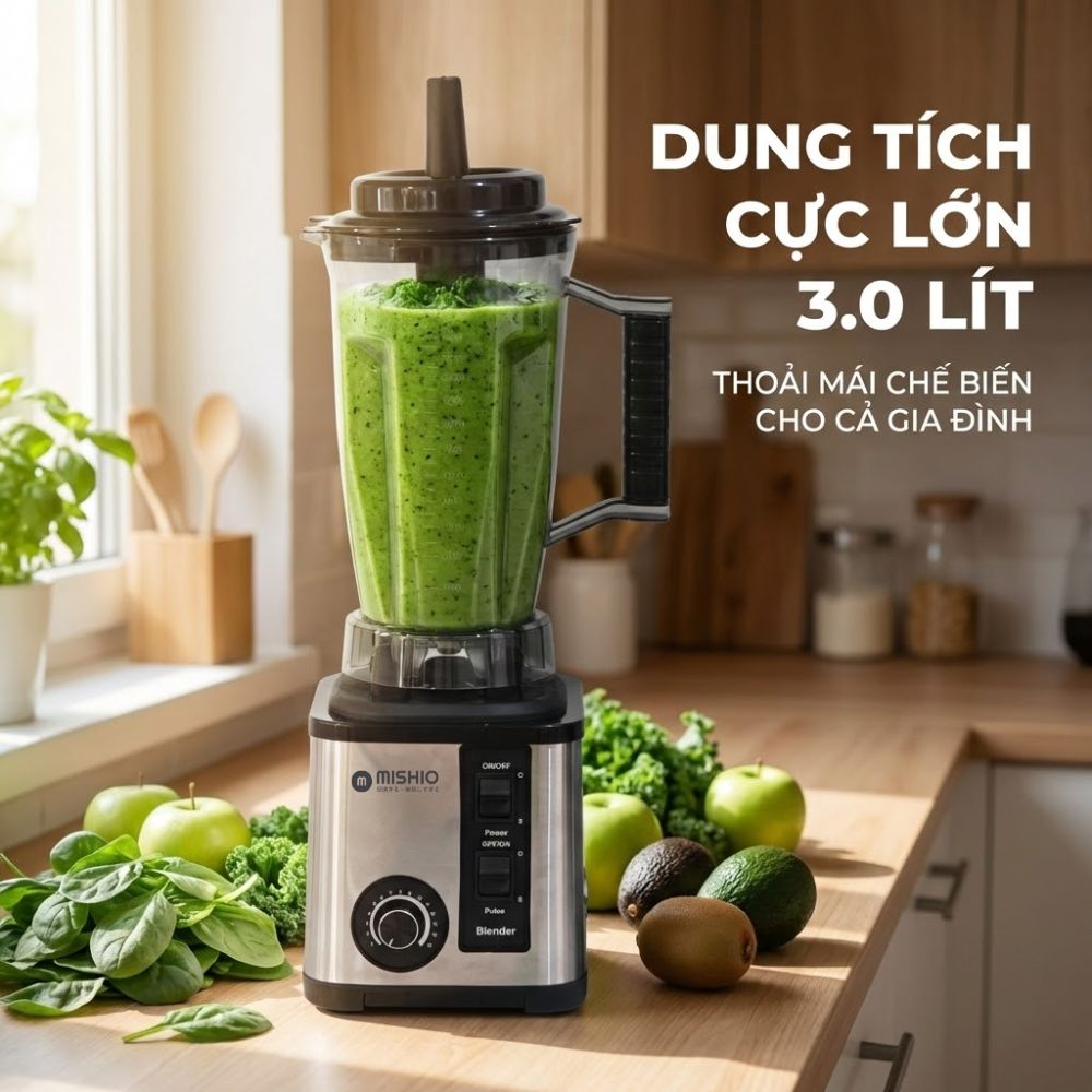 Máy Xay Sinh Tố Công Nghiệp Đa Năng Mishio MK446 (3.0L) - Công Suất 800W_thumbnail_3