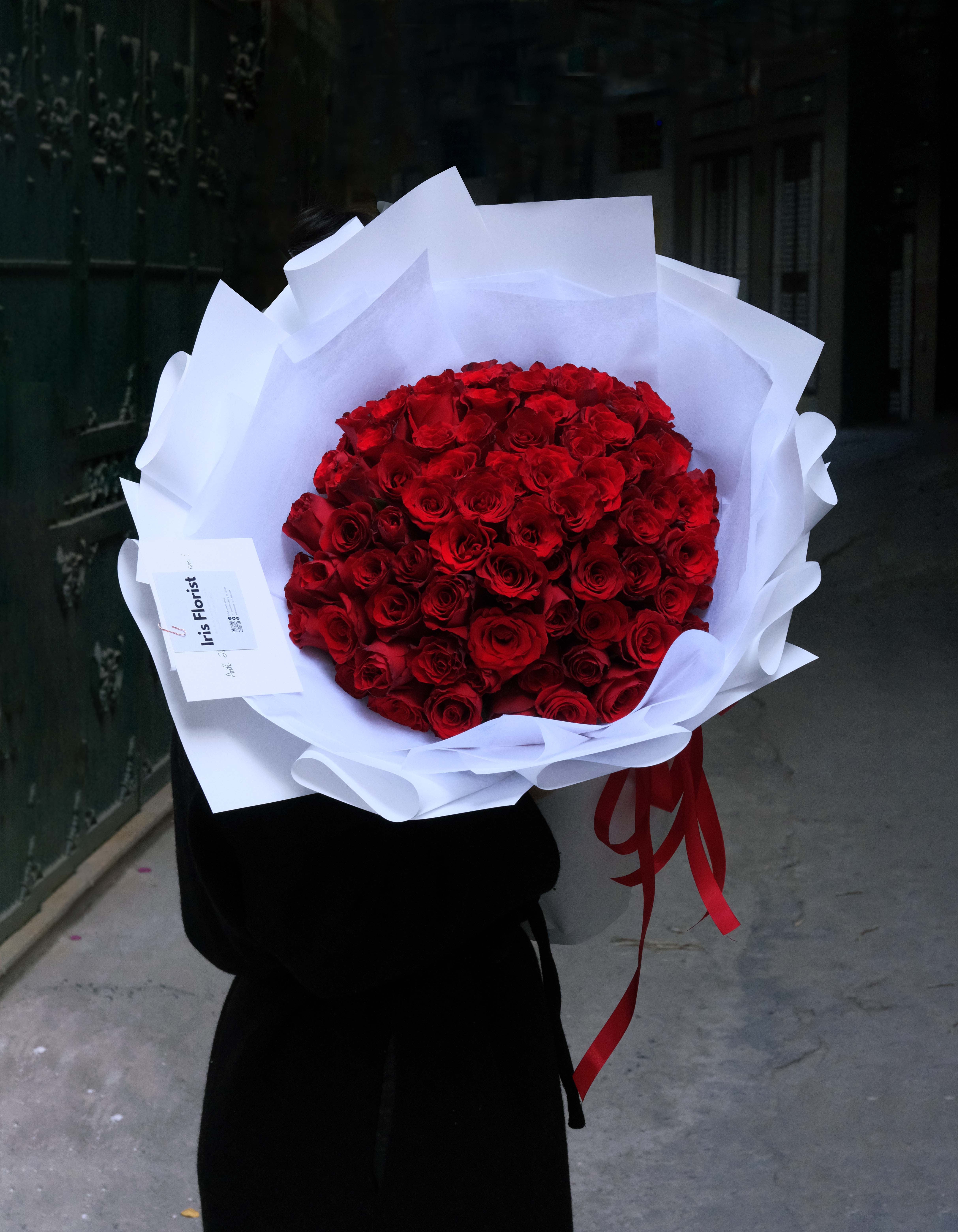 Bó hồng đỏ Đà Lạt - 100 Bông Red Rose