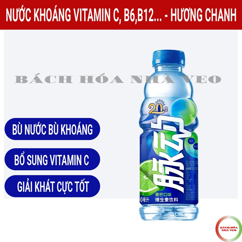 Nước Khoáng Mai Đông Vitamin C, Bù Khoáng, Bù Nước, Không Đường, Hương Hoa Quả