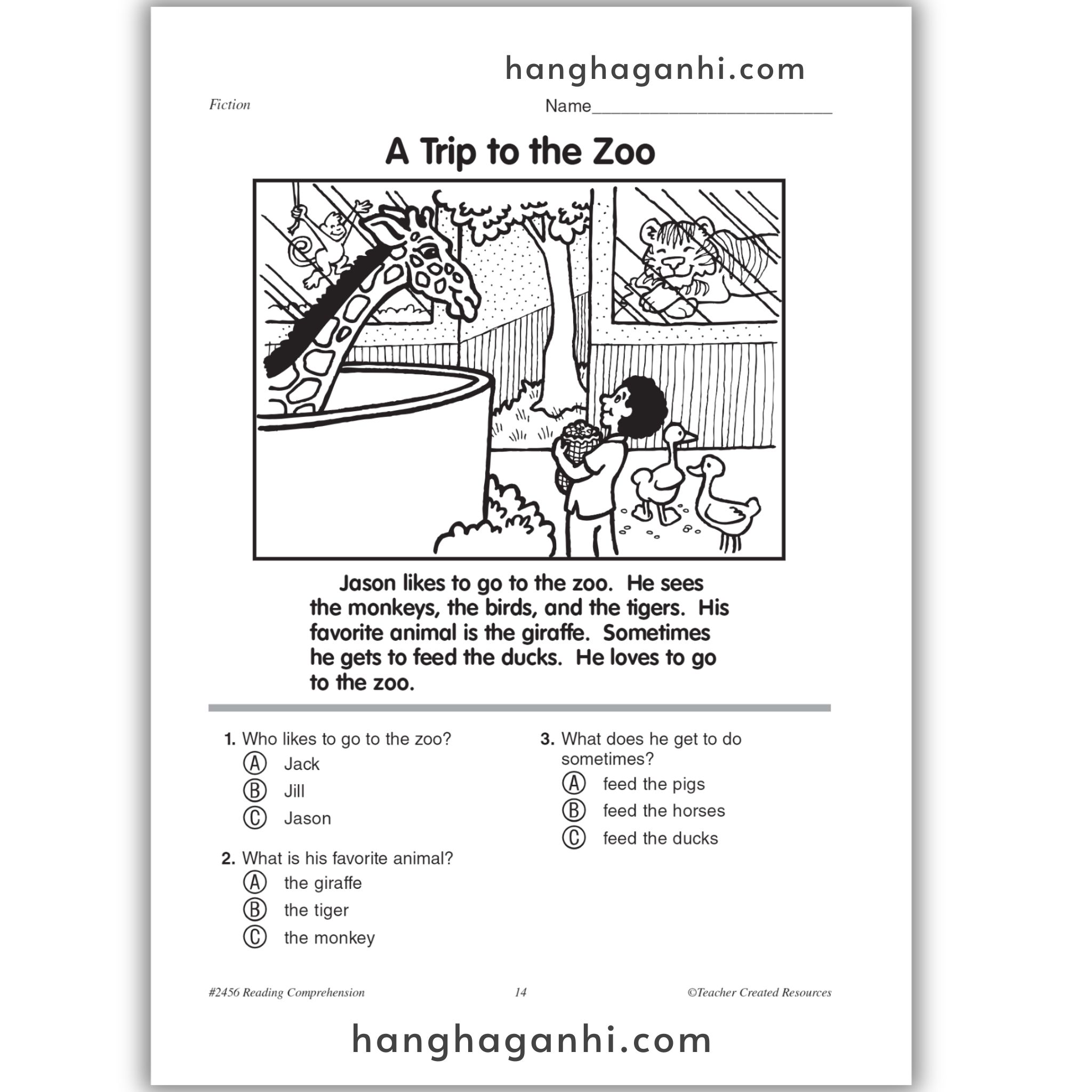 Reading Comprehension Grade 1 Teacher Created Resources, sách đọc hiểu lớp 1_thumbnail_11