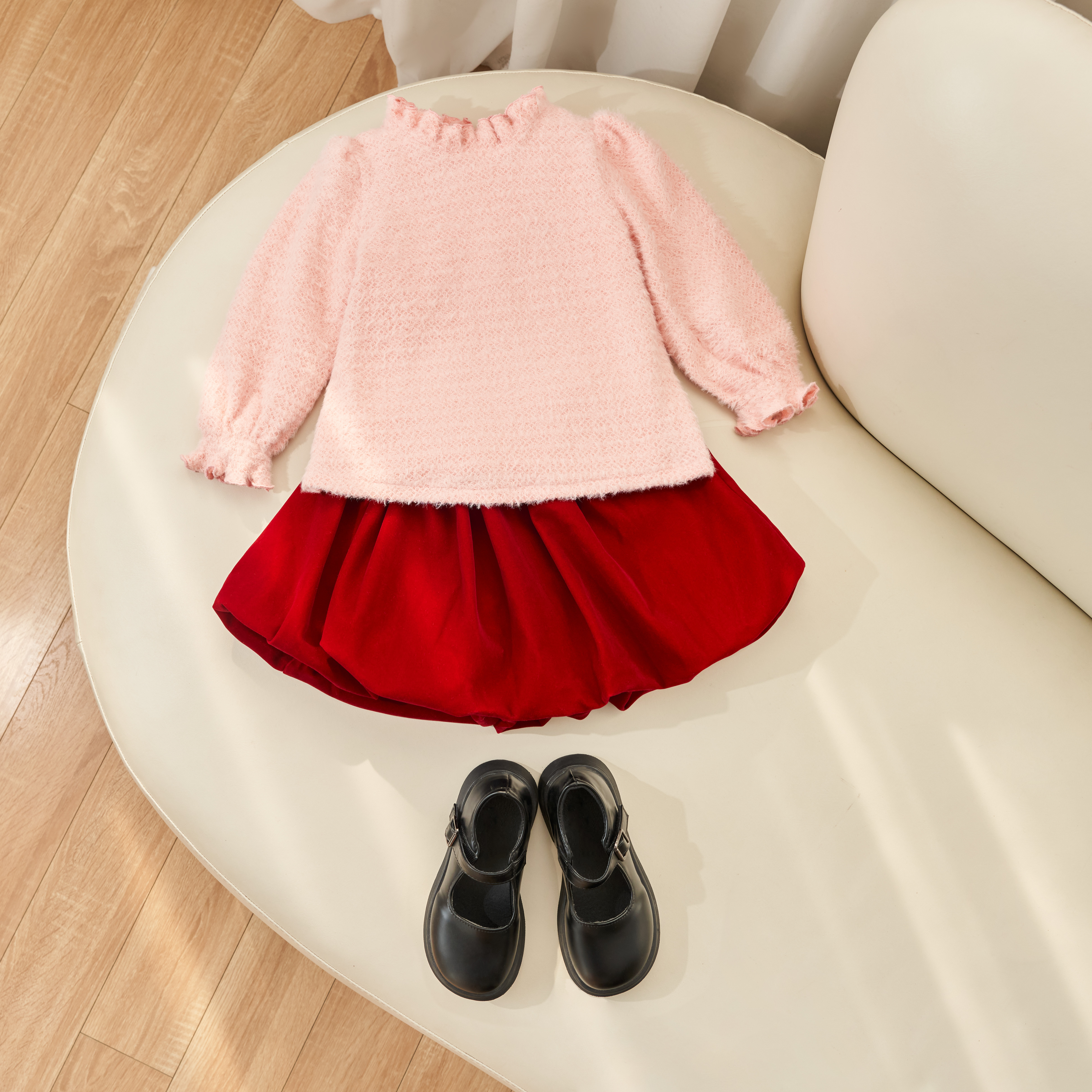 Áo vai bồng nhún chun bèo cổ tay