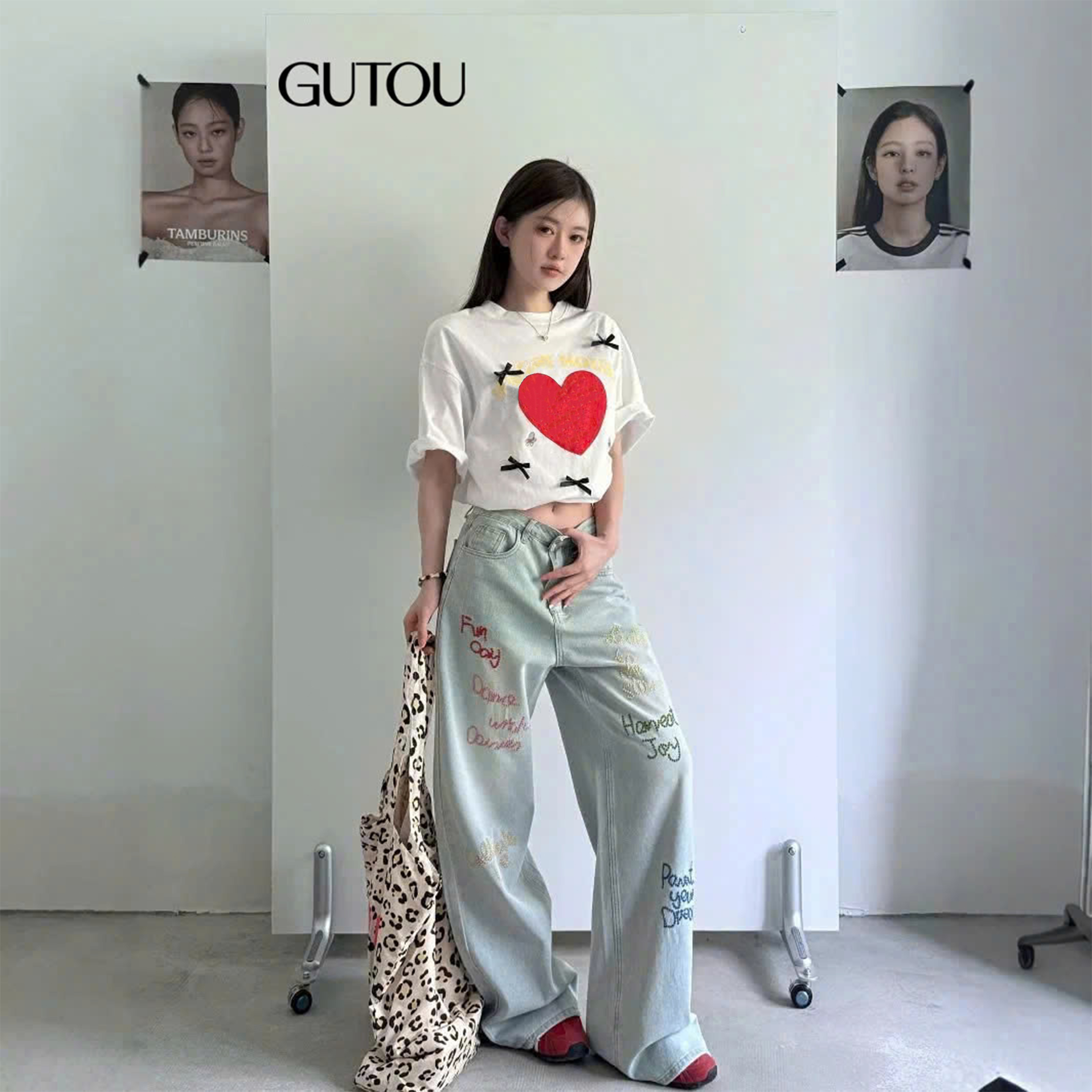 [ GUTOU ] Quần Jean Suông Fun Day