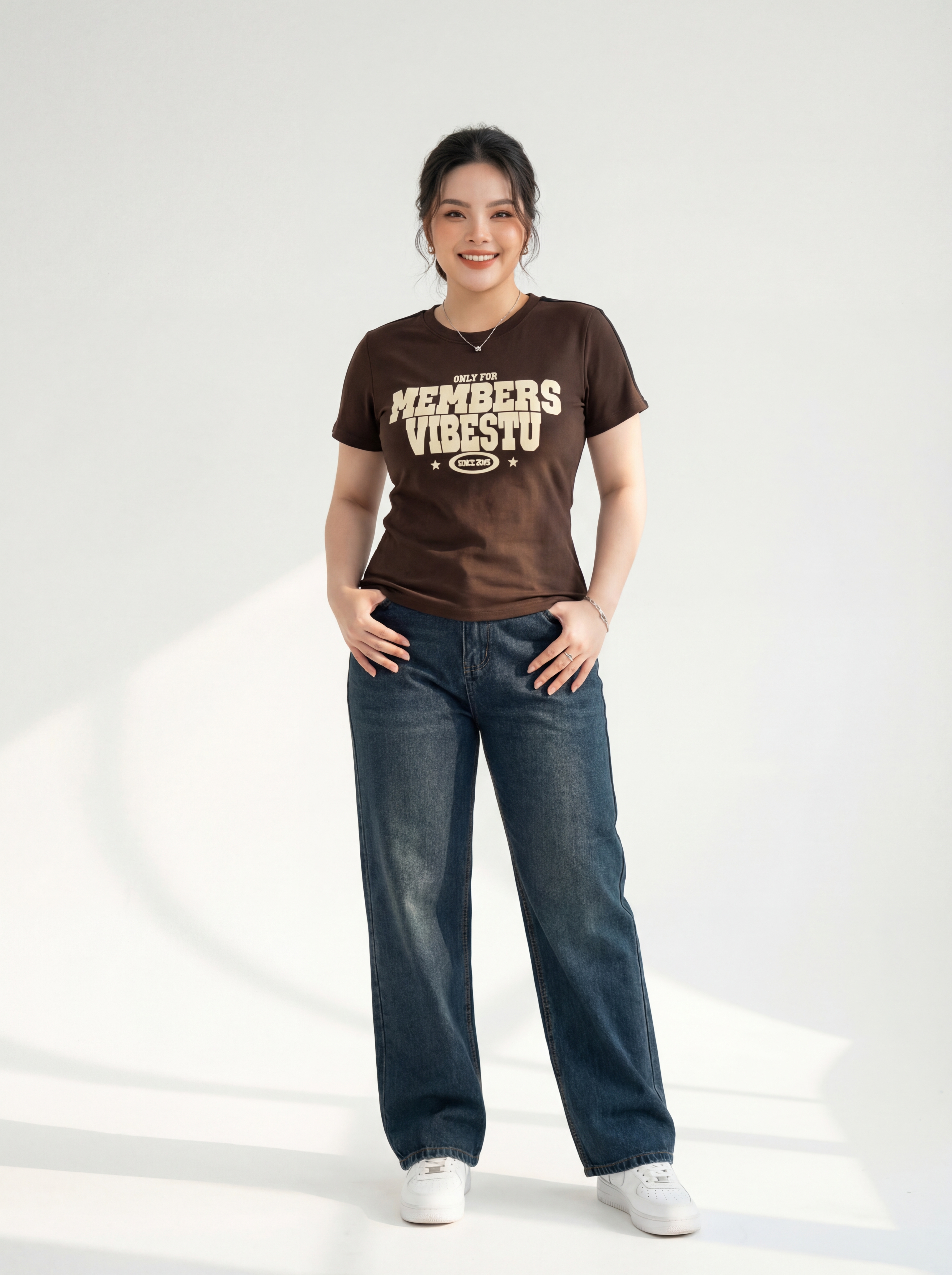 Quần jean ống suông lưng cao basic mới bigsize QJ5000 dành cho nàng béo mập từ 55-90kg