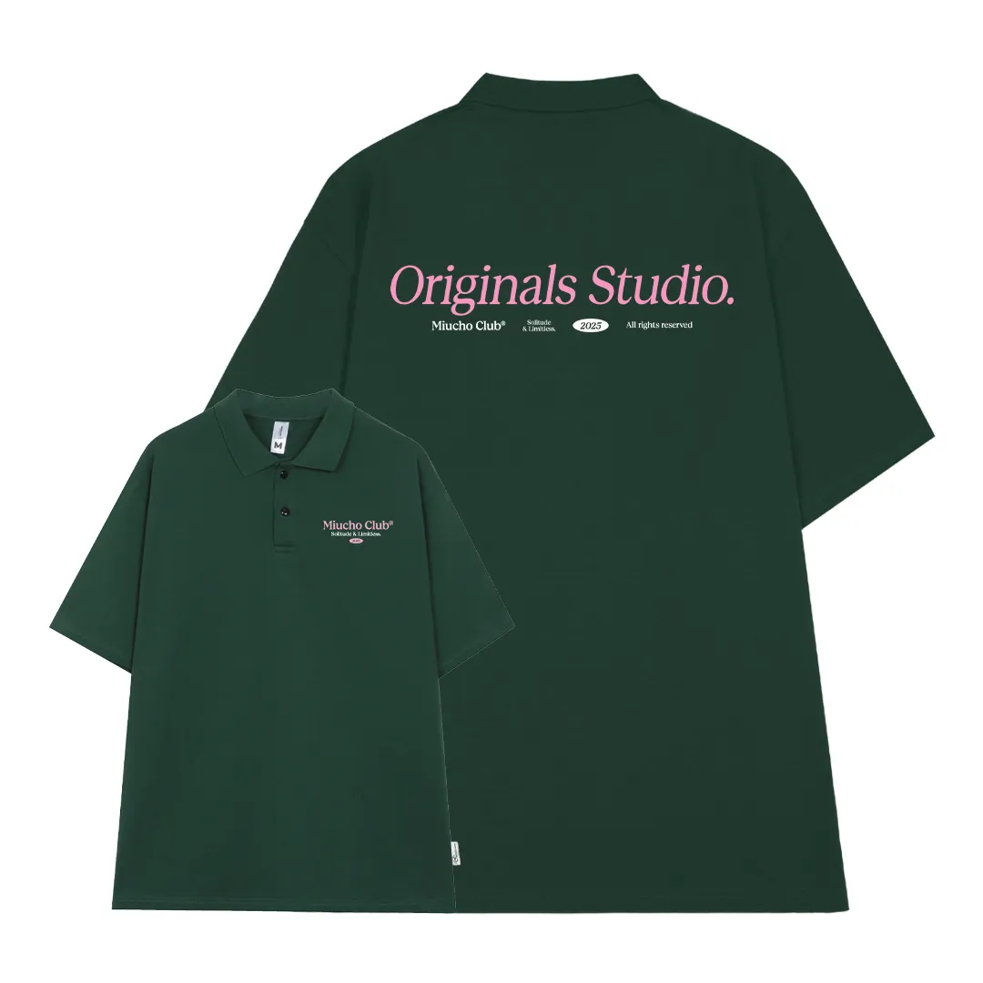 Áo polo nam nữ form rộng 2479 Miucho tay ngắn cổ trụ vải cotton thoáng mát in typography_thumbnail_11