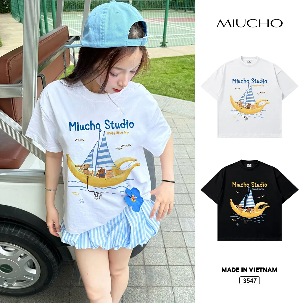 Áo thun boxy unisex Korean summer style Miucho 3547