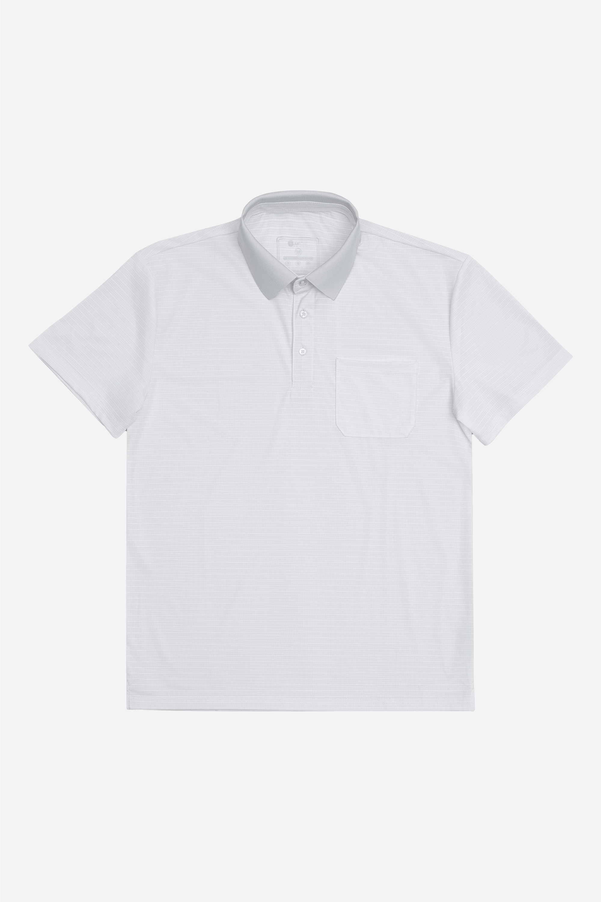 Áo Polo Túi Ngực Nam Trung Niên ANCHI Chất Liệu Cotton Cao Cấp Có Xẻ Tà Màu Trắng