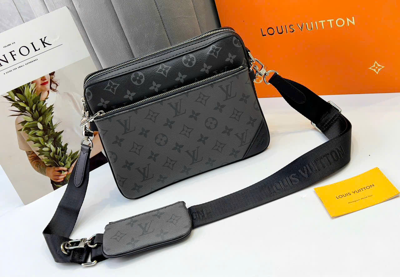 Túi đeo chéo set 3 món LV Trio messenger hoa đen_thumbnail_1