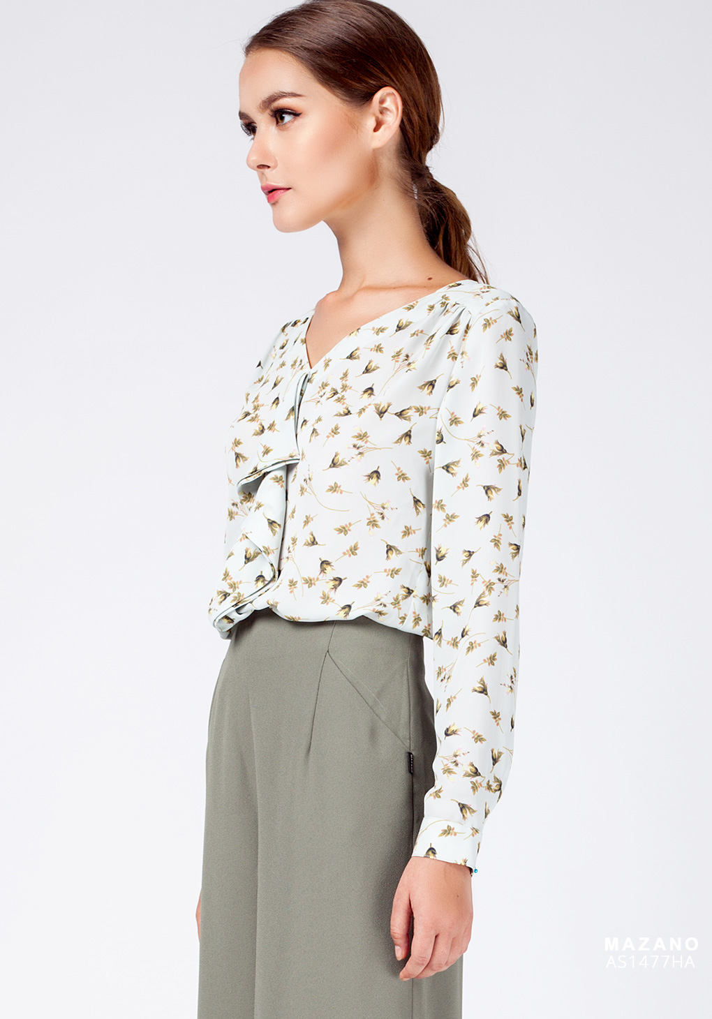 Áo sơ mi hoa bèo ngực cổ V dài tay_thumbnail_3