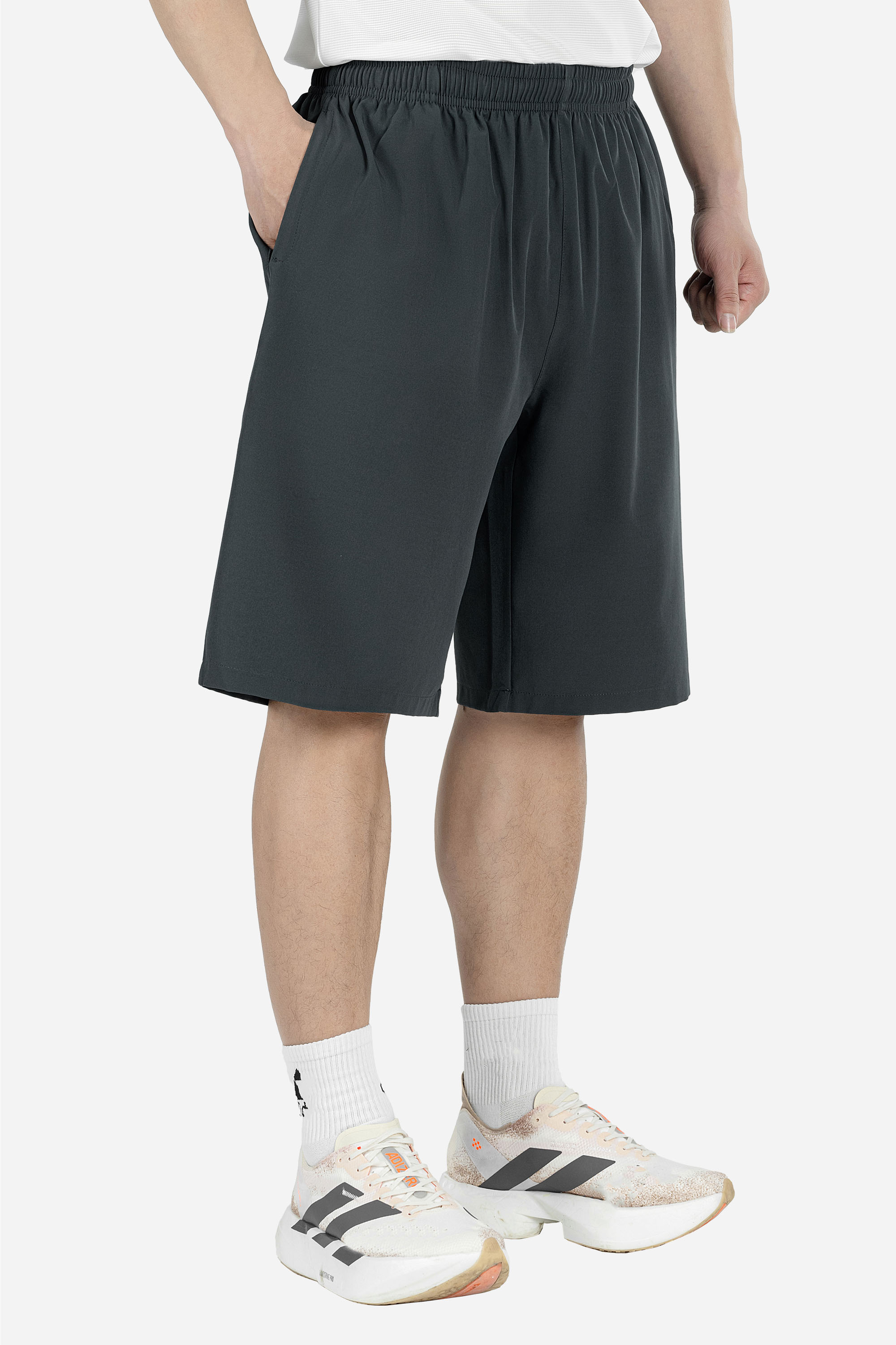 Quần Soọc Gió Exdry Nam Trung Niên ANCHI Dáng Suông Dài Qua Gối Màu Ghi Đậm_thumbnail_2