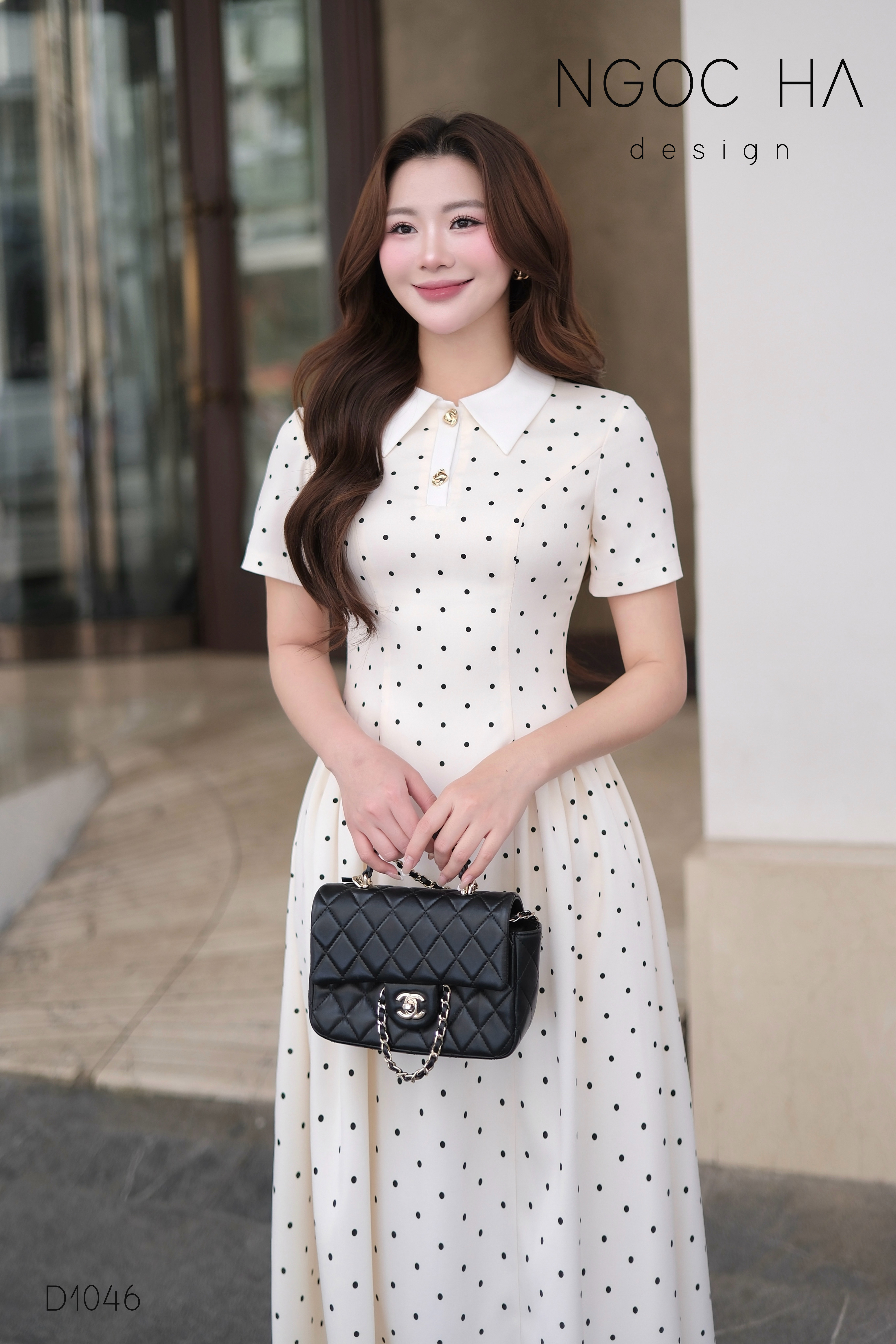 Briona Dress_ Đầm Chấm Bi Cổ Trắng D1046_thumbnail_3