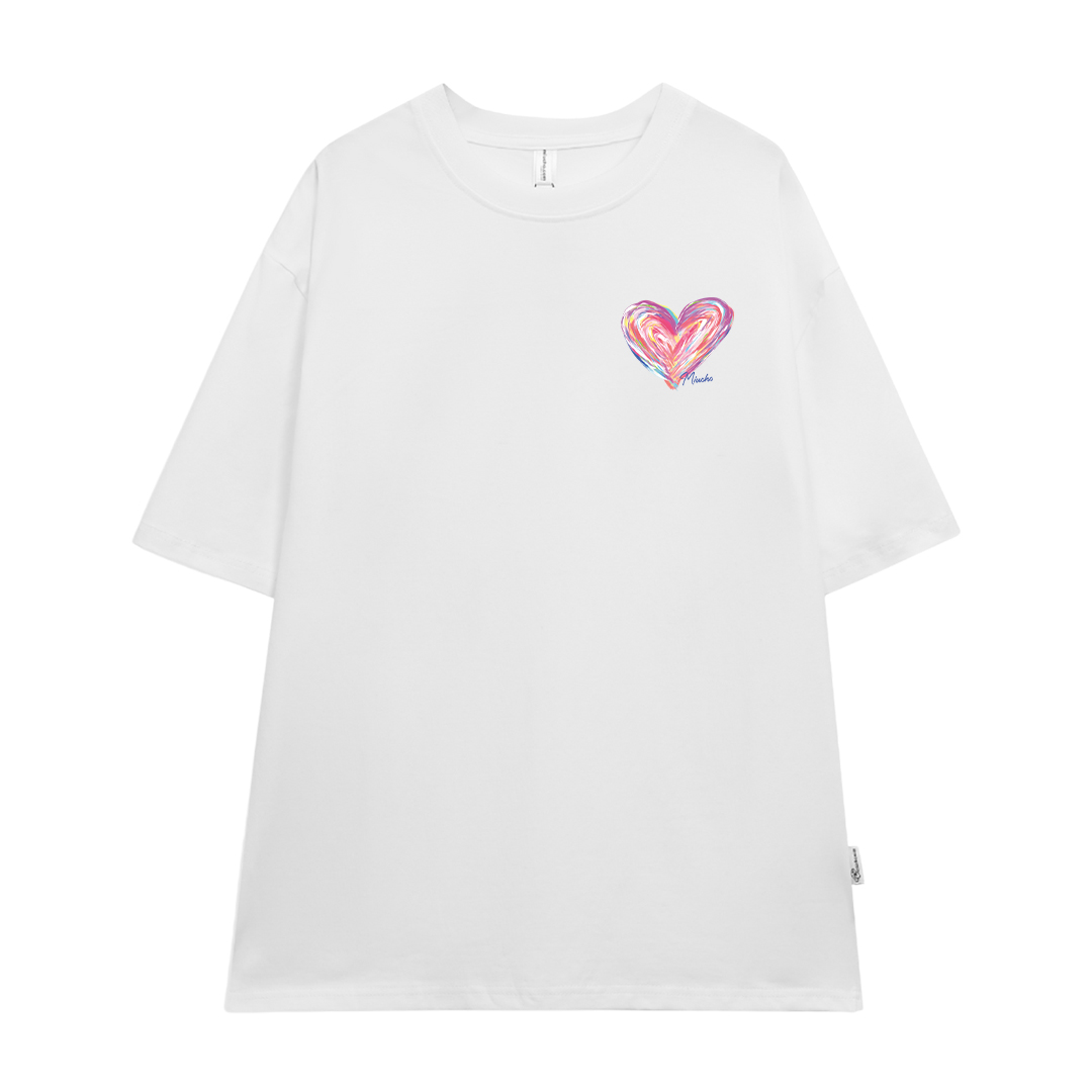 Áo thun cặp đôi in trái tim nhỏ dễ thương form rộng ATD1514 Miucho vải cotton thoáng mát cổ tròn in mix_thumbnail_16