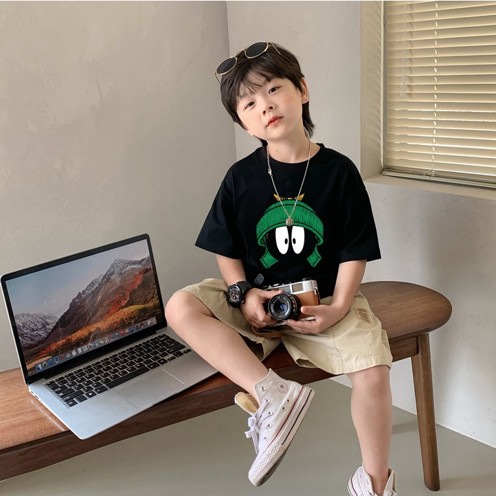 Áo thun cho bé trai bé gái form rộng vải cotton thoáng mát AED1007 Miucho Kid in artwork_thumbnail_2