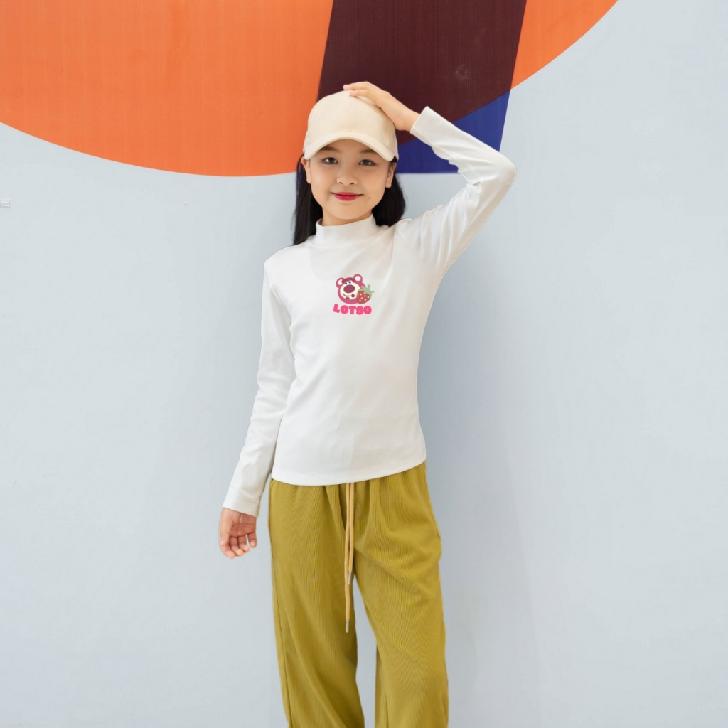 Áo thun bé gái tay dài chất liệu cotton bozip - Áo cổ trẻ em cổ lọ - LOZA G0221_thumbnail_6
