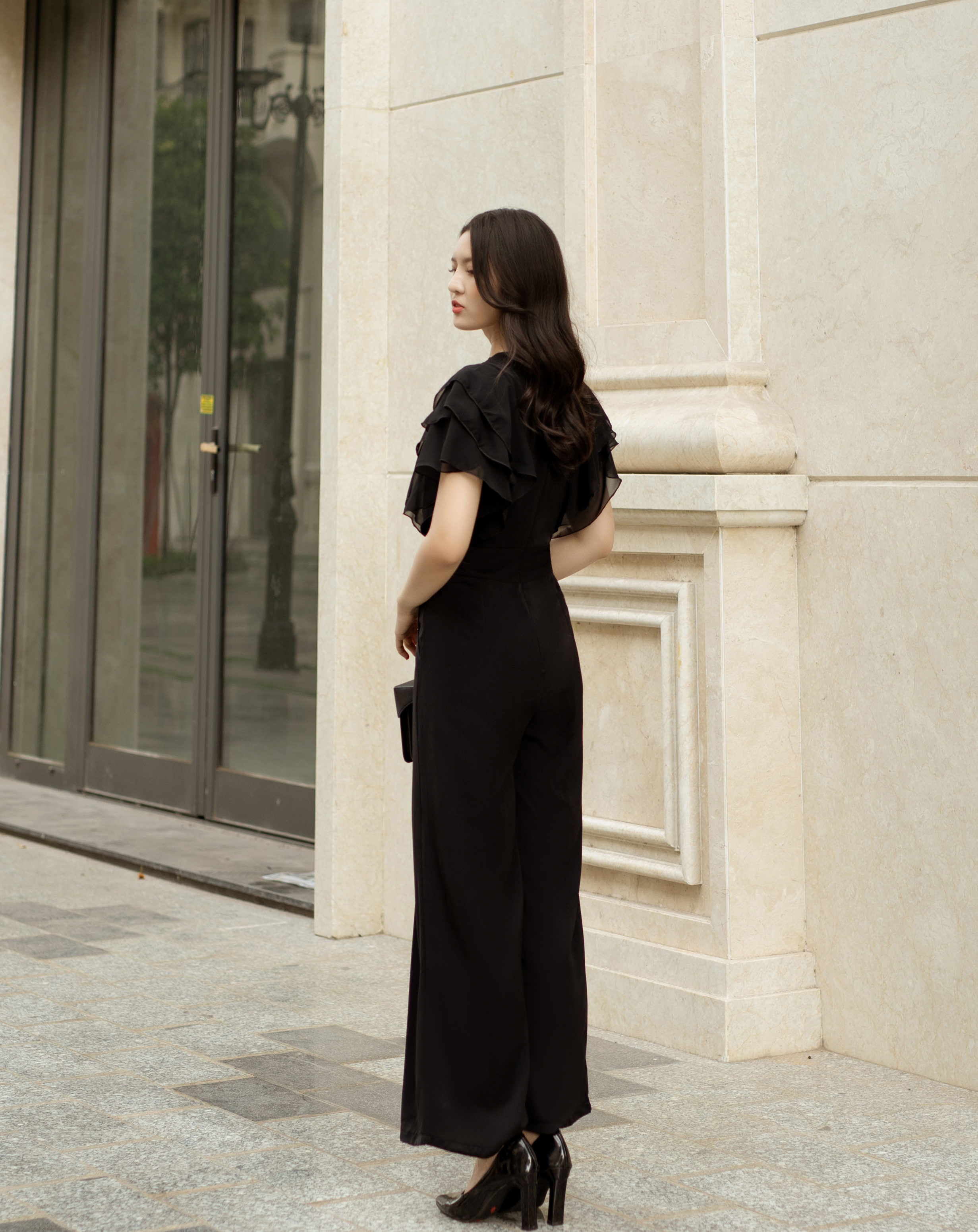 Jumpsuit ống suông xếp ly tay cánh tiên_thumbnail_5