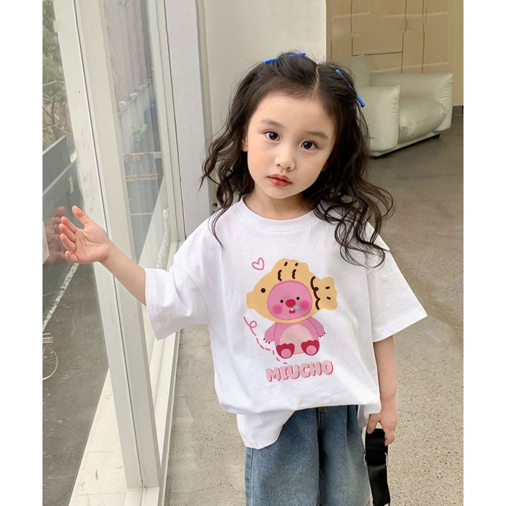 Áo thun Loopy cho bé gái 100% vải cotton thoáng mát basic AED649 Miucho Kid_thumbnail_3