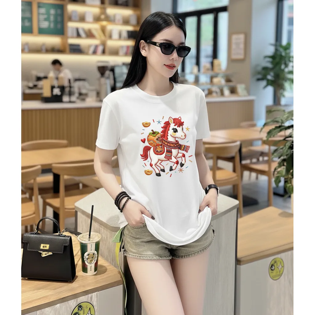 Áo thun Tết Bính Ngọ form vừa nữ Miucho Chic vải cotton co giãn 4 chiều thoáng mát 3014_thumbnail_2