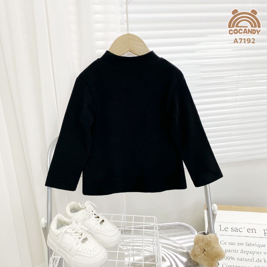 Áo dài Warmish ĐEN trơn cổ 3 phân_thumbnail_1