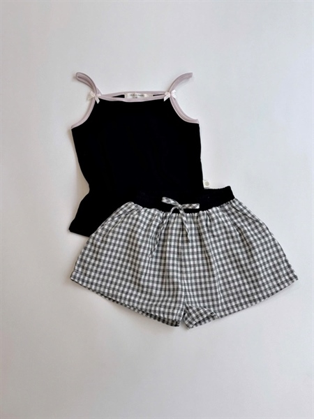 Little Bows Cotton Set '25 (Set Áo Hai Dây x Quần Caro)