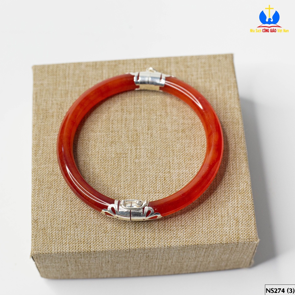 Vòng tay đá Ngọc Bích bọc bạc ta TS0296 - Món quà ý nghĩa cho mẹ và bà