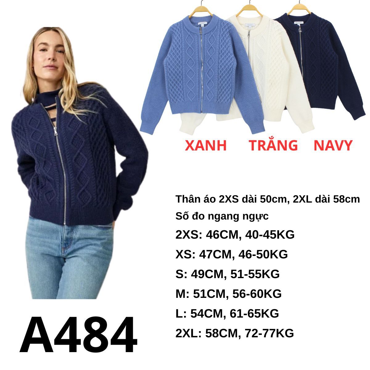 A484 - ÁO KHOÁC LEN ATL