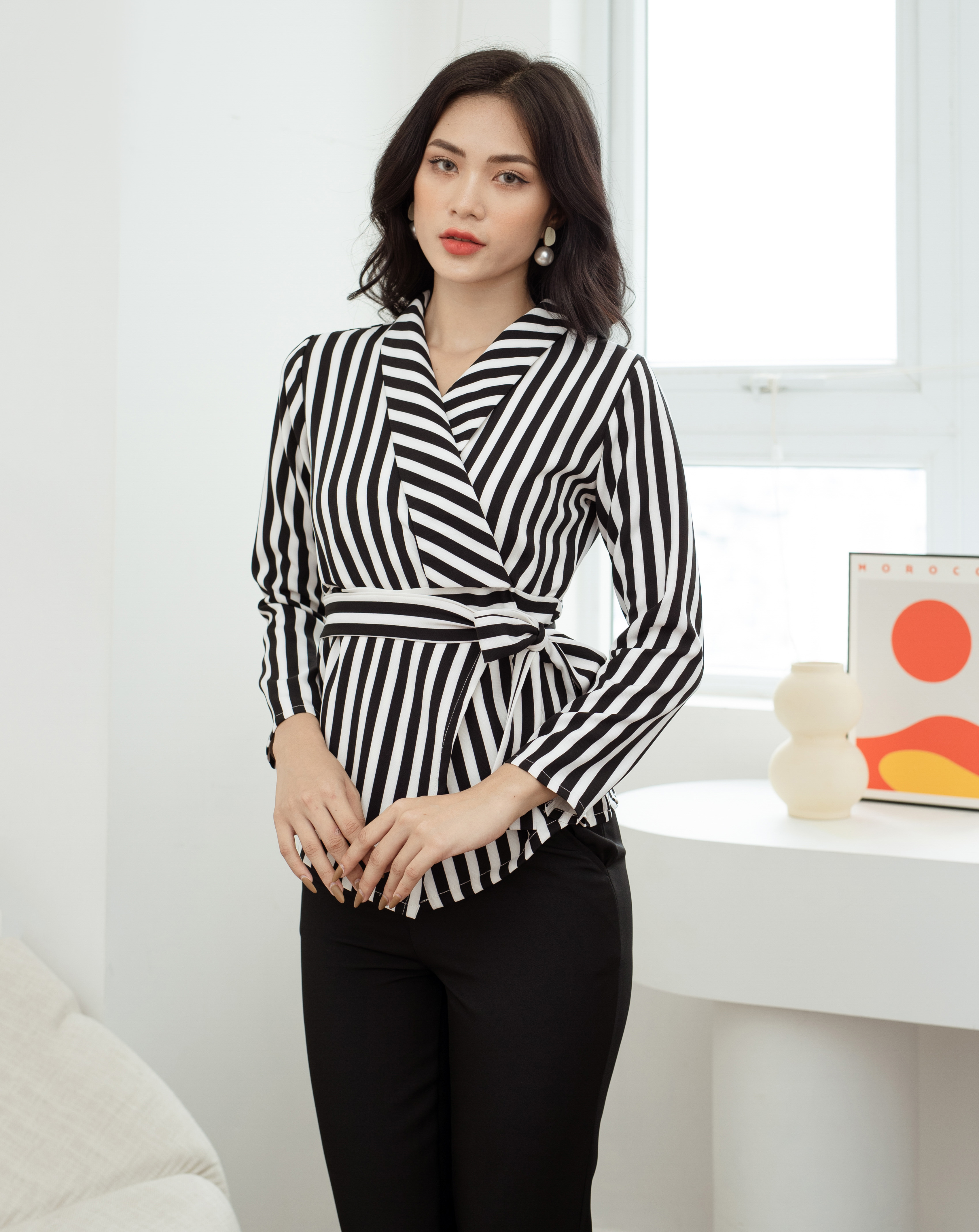 Áo tay dài kẻ sọc cao cấp