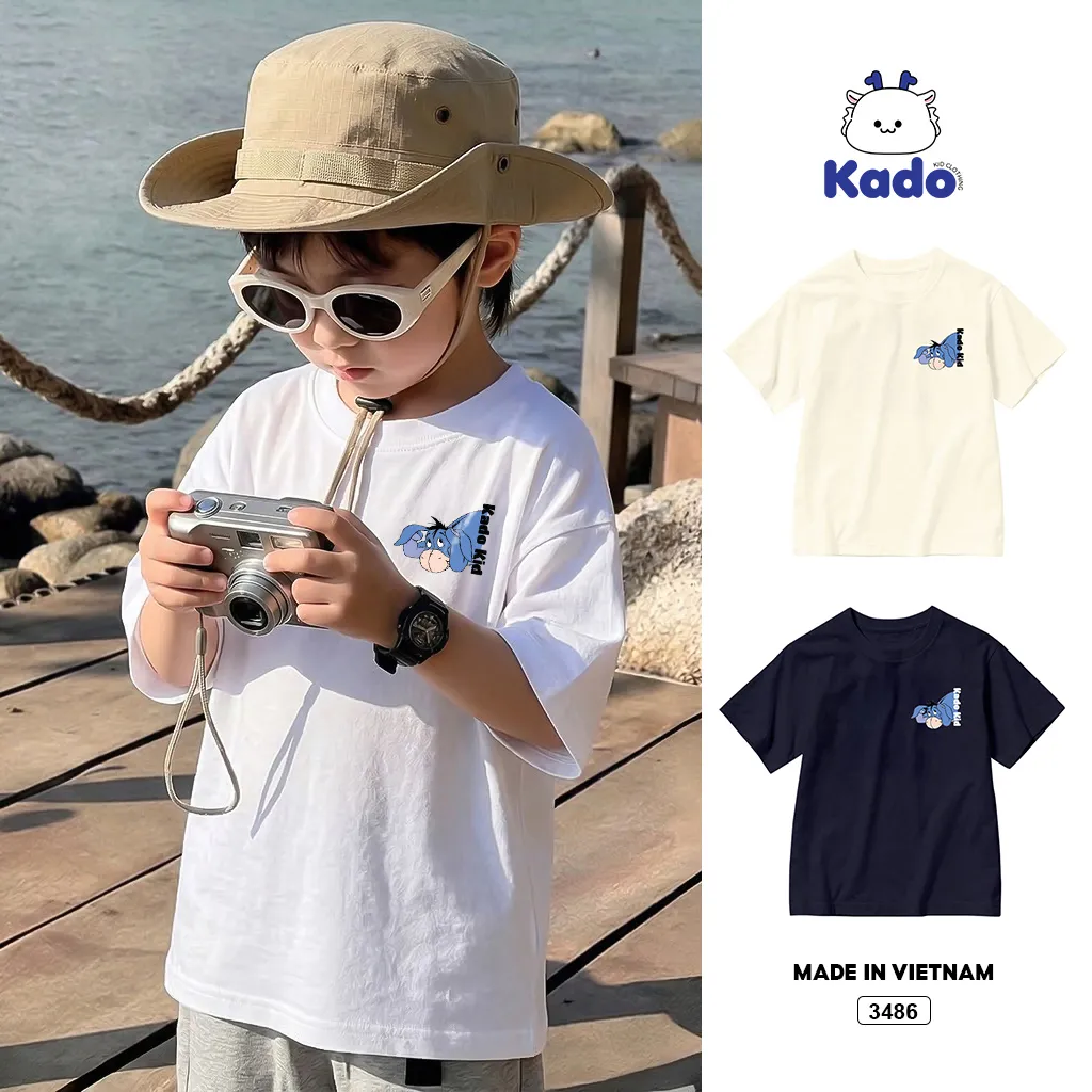 Áo thun bé trai bé gái hoạt hình Kado chất thoáng mát 3486