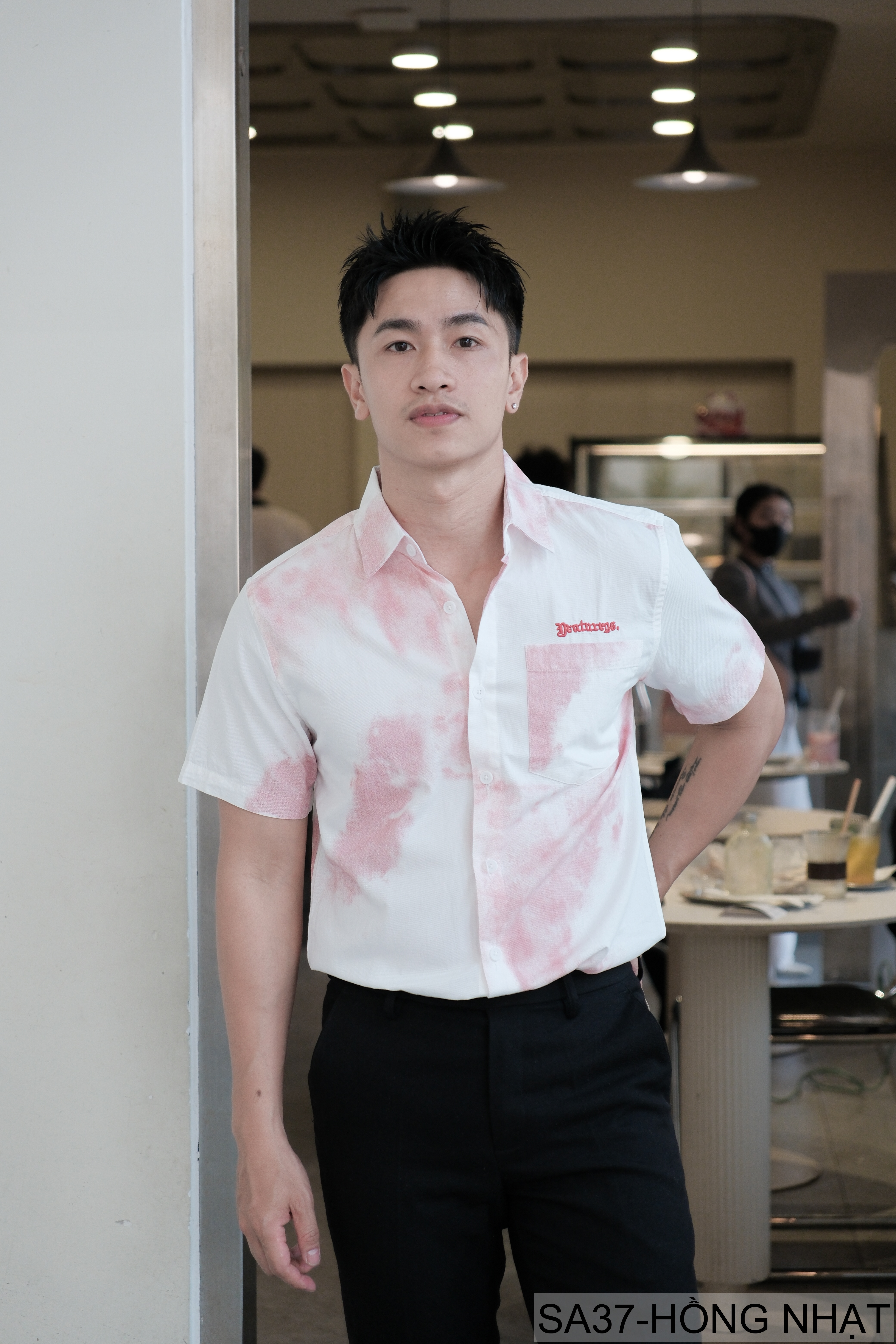 SA37 - Áo sơ mi nam tay ngắn cổ lật in hoa tie-dye phong cách Hàn Quốc mùa hè_thumbnail_2