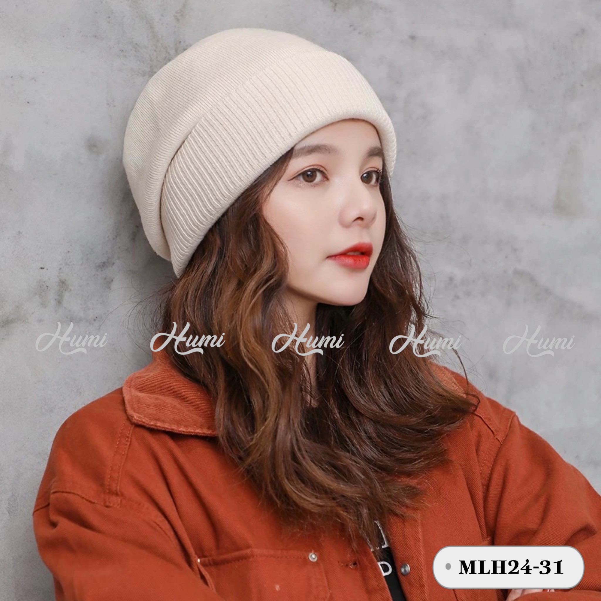 MŨ LEN THU ĐÔNG CHO NỮ (MLH24-31 Kem)