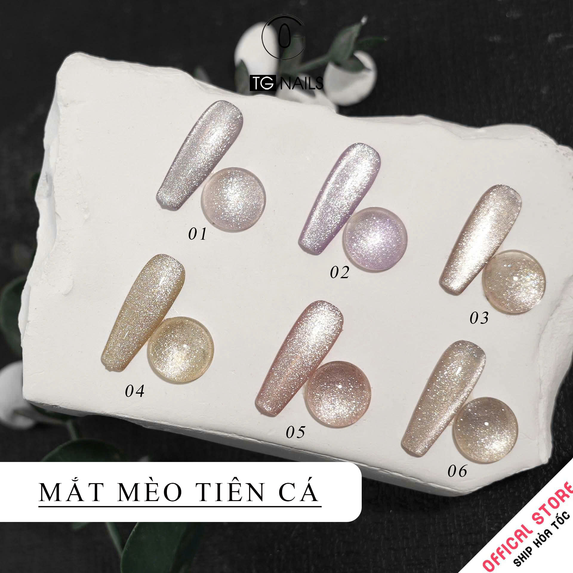 Set sơn gel 6 màu mắt mèo Tiên Cá TG