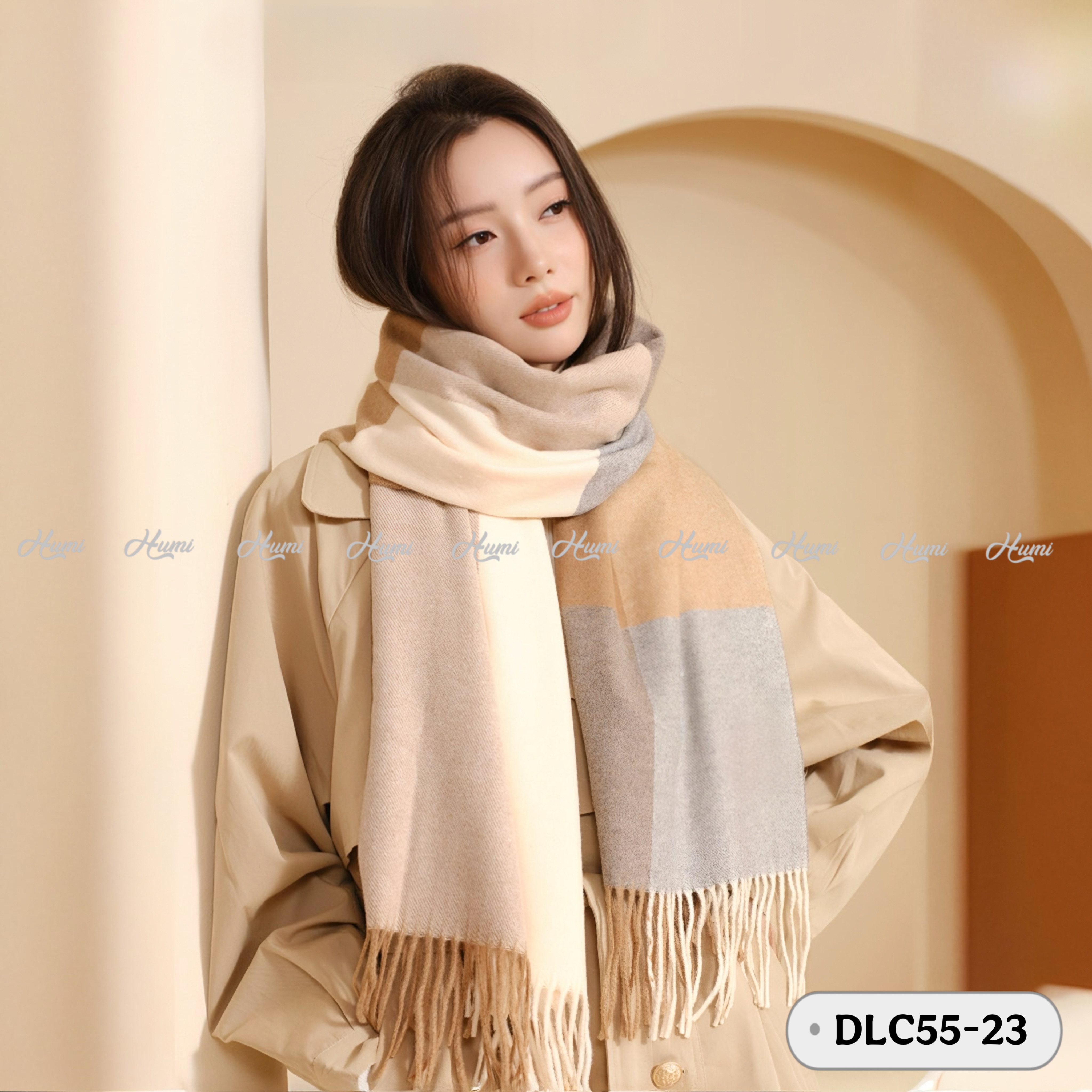 KHĂN DẠ LEN CAO CẤP (DLC55-23 Nâu )