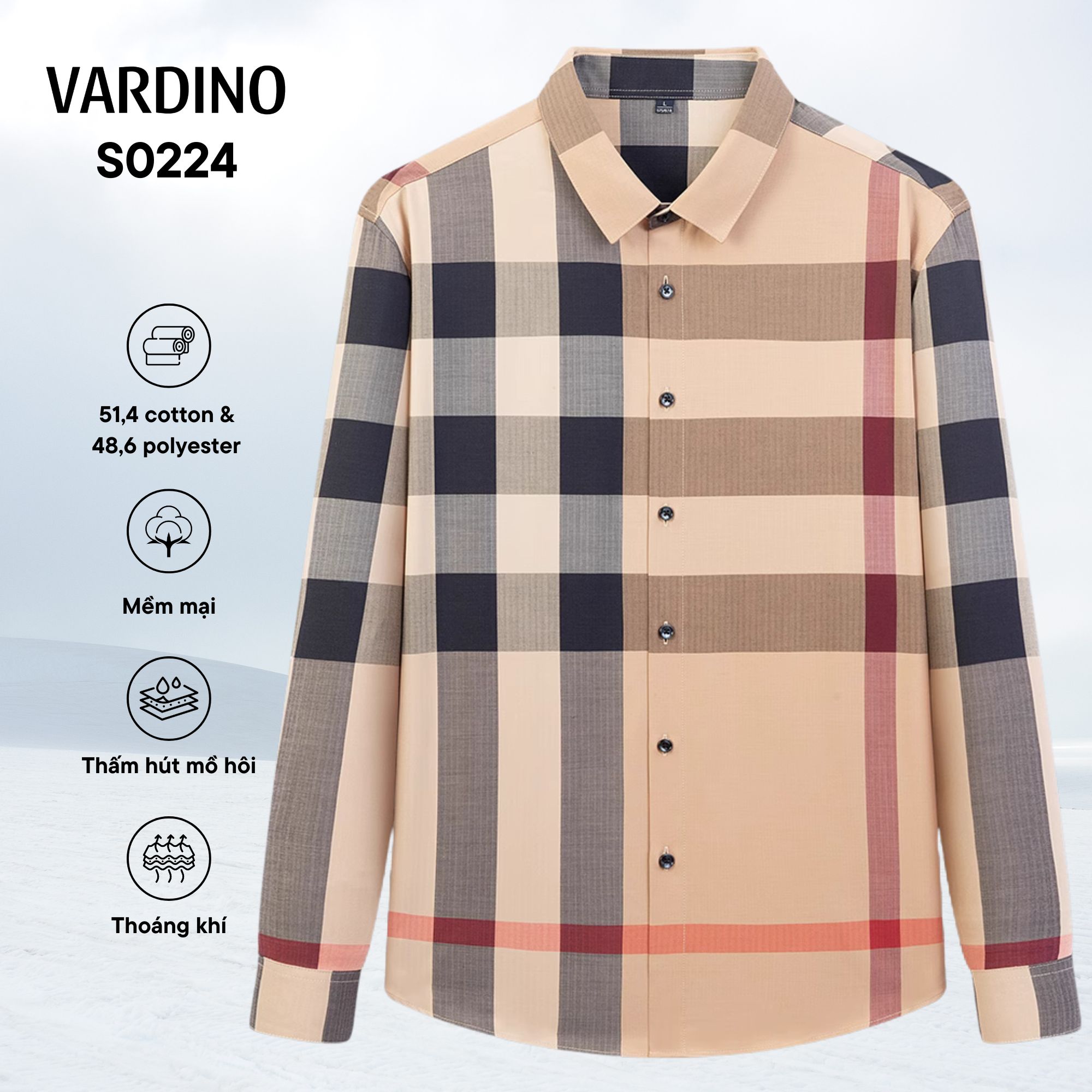 Áo sơ mi kẻ dài tay Vardino S0224_thumbnail_4