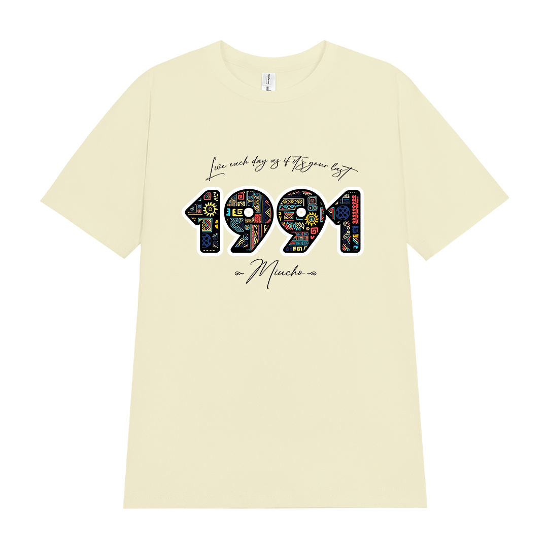 Áo thun nữ in năm sinh 1991 form vừa regular vải cotton 4c thoáng mát ARD1778 Miucho Chic in mix_thumbnail_0